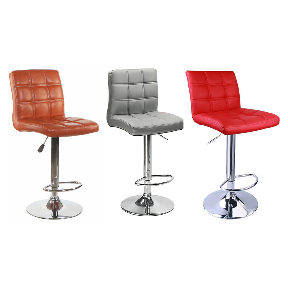 Gray seat adjustable high bar stool